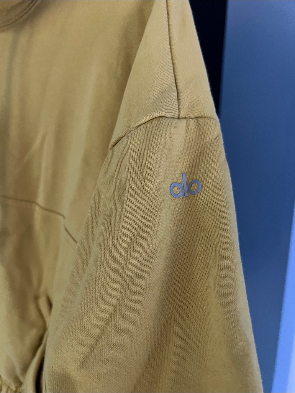 ALO Yoga Cropped Half-Zip Hoodie in Yellow - Picture 2 of 4